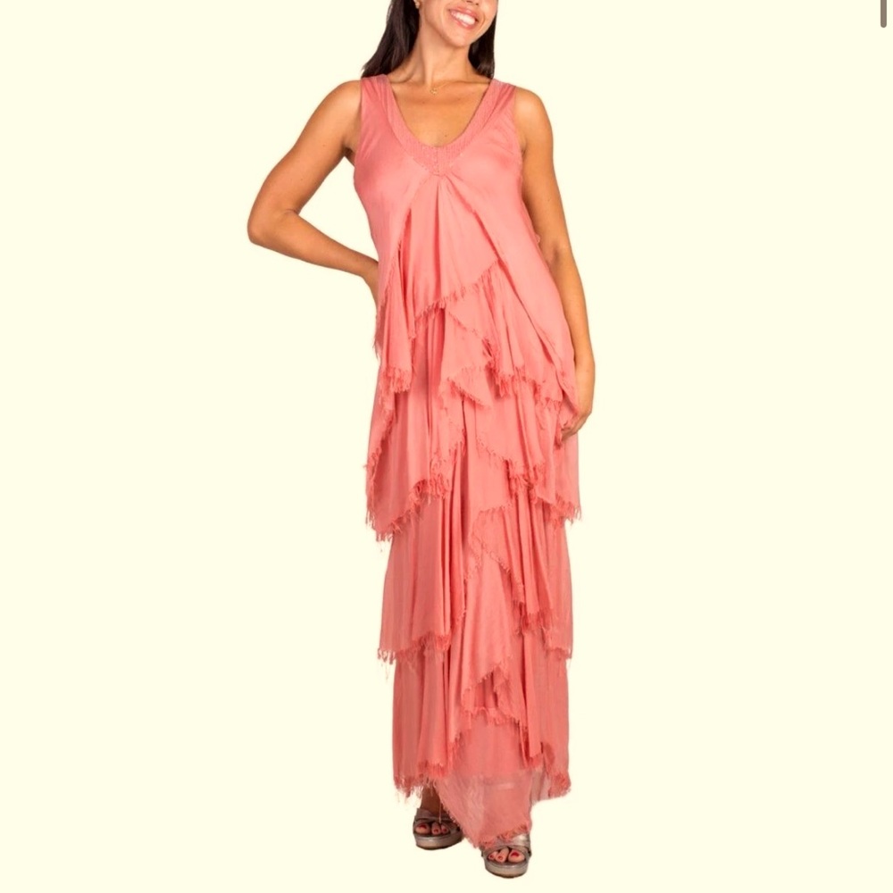 Gigi Moda-Cha-Cha sleeveless orange Gatsby dress with sequins.Made in Italy.M - Picture 4 of 12
